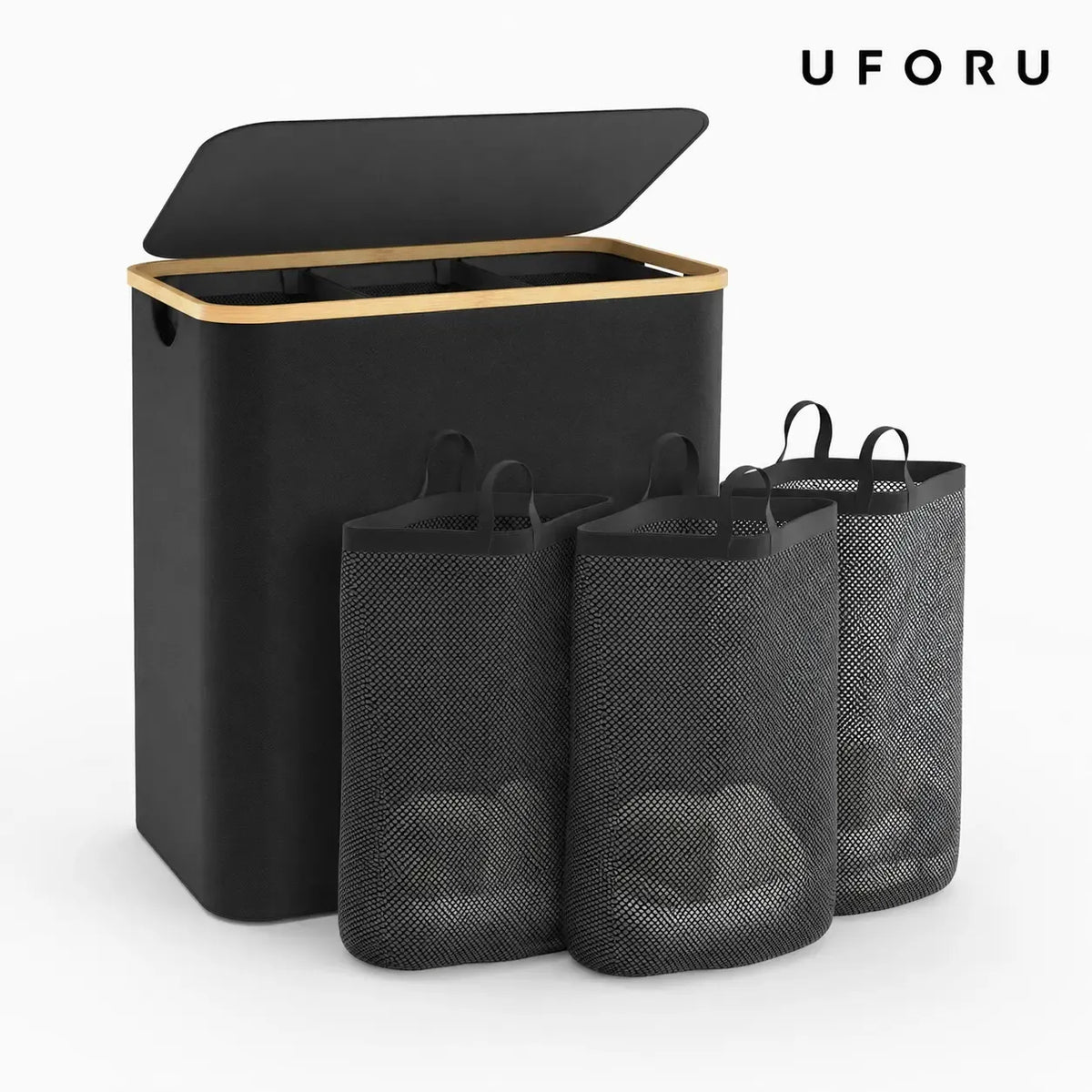 UFORU 160L 3-Section Laundry Basket