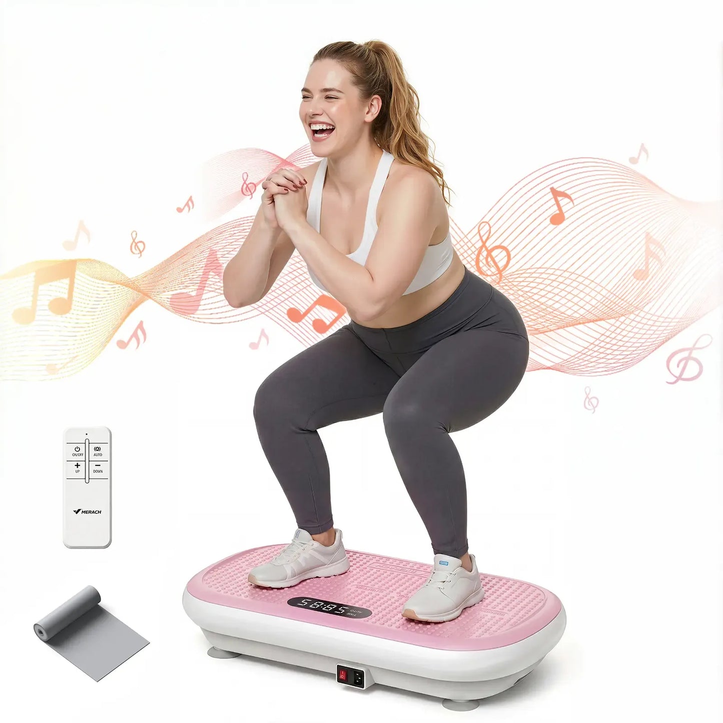Merach High-Power Vibration Plate Exercise Machine – 440lbs Capacity