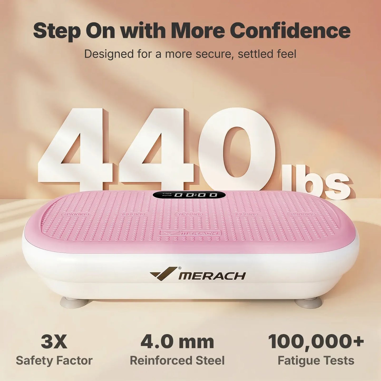 Merach High-Power Vibration Plate Exercise Machine – 440lbs Capacity