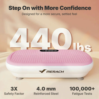 Merach High-Power Vibration Plate Exercise Machine – 440lbs Capacity
