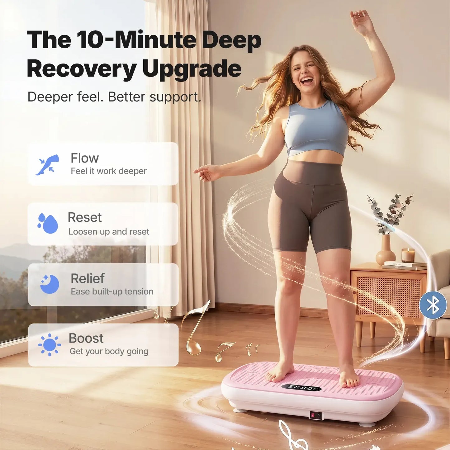 Merach High-Power Vibration Plate Exercise Machine – 440lbs Capacity