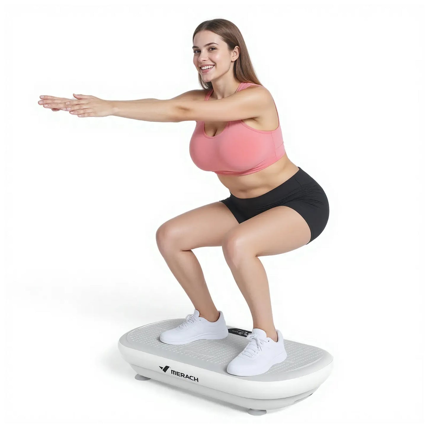 Merach High-Power Vibration Plate Exercise Machine – 440lbs Capacity