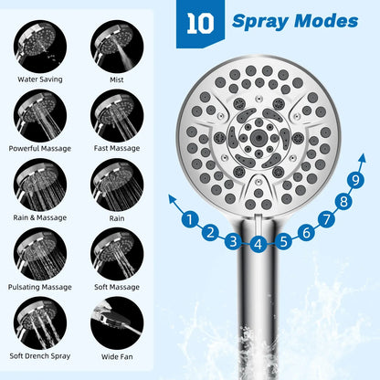 Hibbent Upgraded Chrome Fixed Shower Head Combo