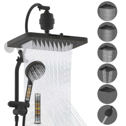 Hibbent Upgraded Chrome Fixed Shower Head Combo