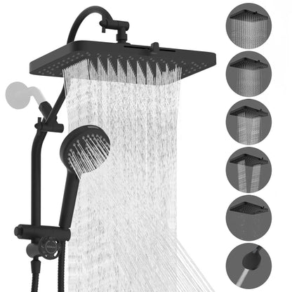 Hibbent Upgraded Chrome Fixed Shower Head Combo
