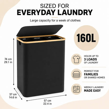 UFORU 160L 3-Section Laundry Basket