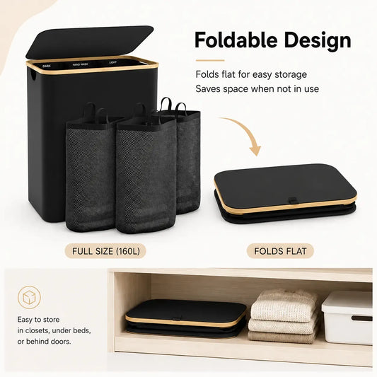 UFORU 160L 3-Section Laundry Basket