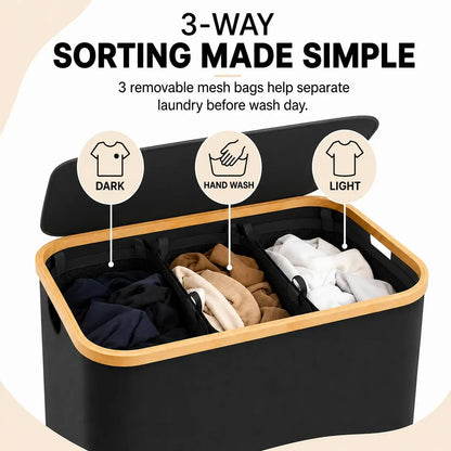 UFORU 160L 3-Section Laundry Basket