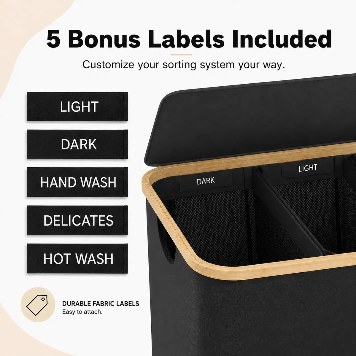 UFORU 160L 3-Section Laundry Basket